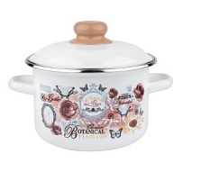 Кастрюля эмаль 2л 1RD161M Roses белая