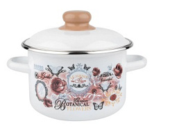 Кастрюля эмаль 2л 1RD161M Roses белая