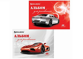 Альбом для рисования 40л. Brauberg 102852 "Автостиль" (2 вида), обложка картон