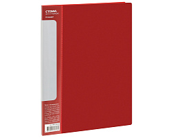 Папка 10 вкл. СТАММ ММ-30606 "Стандарт" А4, 9мм, 600мкм, пластик, красная