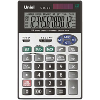 Калькулятор Uniel настольный UD-90 12 разрядов, двойное питание, 176х115х36