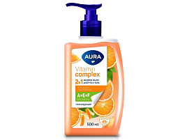 Мыло жидкое Aura 500мл. Vitamin Complex 2в1 М дозатор Апельсин