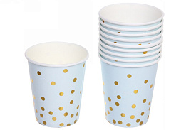 Стакан бумажный 863-225 Конфетти голубой 0,2л (10шт)