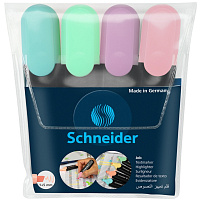 Набор текстмаркеров Schneider 1500 "Job" 4цв., 1-5мм, прозрачный чехол