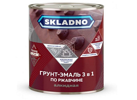 Эмаль-грунт 3в1 синяя 1,8кг по ржавчине Skladno