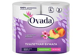 Туалетная бумага Ovada 4шт.2-х сл. Персик