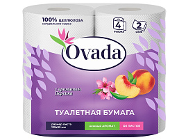 Туалетная бумага Ovada 4шт.2-х сл. Персик