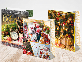 НГ Упаковочная сумочка 26*32 Новый год микс ч53634