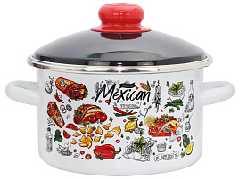 Кастрюля эмаль 3л 01-Б1612/6М Мексика