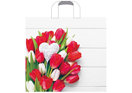 Пакет петля с пласт.ручкой 38*34 С любовью