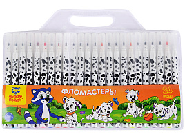 Фломастеры 24цв. Енот и далматинцы WP_11626 смываемые, блистер