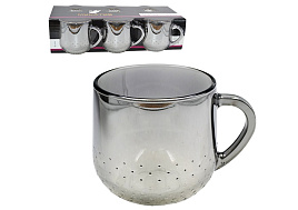 Набор кружек стекло 6шт 2007/06/6836 Сияющий графит 300мл