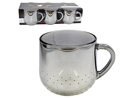 Набор кружек стекло 6шт 2007/06/6836 Сияющий графит 300мл