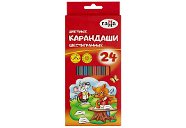 Карандаши цветные 24цв. Гамма 100124_24 "Мультики", шестигранные