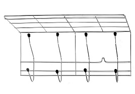 Вешалка настенная 4 крючка  Y8-2750/6297