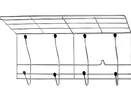Вешалка настенная 4 крючка  Y8-2750/6297