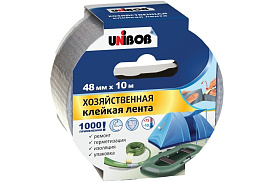Скотч хозяйственный Unibob 44264 48мм*10м, серая, инд.упаковка