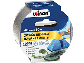 Скотч хозяйственный Unibob 44264 48мм*10м, серая, инд.упаковка
