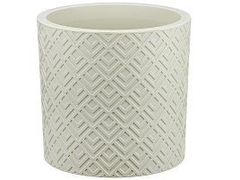 Кашпо цветочное 3,4л Этна М3183 белый ротанг со вставкой