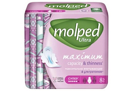 Прокладки Molped Long 8шт.антибактериальные