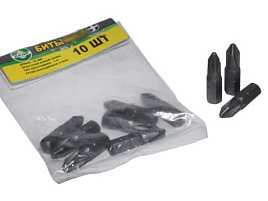 Набор бит Кедр 25мм №1 10шт крестовые 054-1251