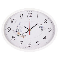 Часы настенные "21 Век" 22,5*29 2720-006 Нежные цветы белые овал