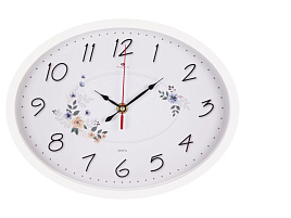 Часы настенные "21 Век" 22,5*29 2720-006 Нежные цветы белые овал