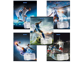 Тетрадь 12л. клетка Brauberg 106467 "ФУТБОЛ", обложка картон