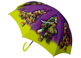 Зонт детский UM45-NTMNT черепашки-ниндзя r-45см, ткань, полуавтомат 0636