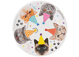 Тарелка бумажная 18см 77298 Котики  6шт