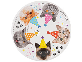 Тарелка бумажная 18см 77298 Котики  6шт
