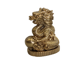 Сувенир керамика Дракон золотой
