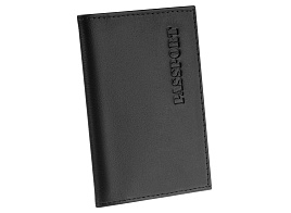 Обложка на паспорт OfficeSpace PS384364 "PASSPORT", натуральная кожа Орфей, текстура гладкая, тиснение, черный