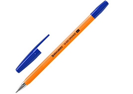 Ручка Brauberg 143448 "M-500 ORANGE", СИНЯЯ, корпус оранжевый, узел 0,7 мм, линия письма 0,35 мм