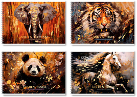 Альбом для рисования 32л. на спирали BG АР4гр32_тф 10887 "Golden collection", тиснение фольгой