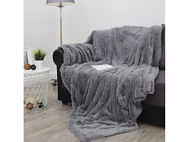 Плед-покрывало 220*240 Noches  длинный ворс серый 12993/5283