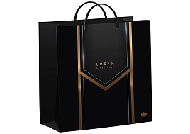 Упаковочная сумочка 26*24 Черный Бэкграунд, мягкий пластик