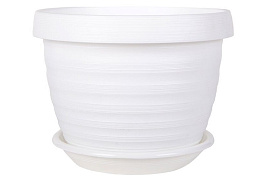 Кашпо цветочное 2л Толедо 065113/7981 белое с поддоном