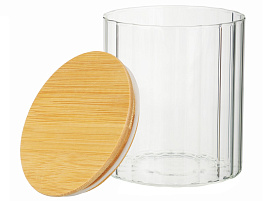 Банка для сыпучих стекло 700мл с бамбук.кр. 828-320/6986