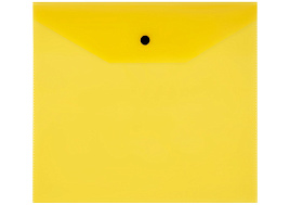 Папка-конверт с кнопкой А5+ СТАММ ММ-30684 120мкм, пластик, прозрачная желтая