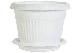 Кашпо цветочное 16л Ливия М3026 мрамор с поддоном