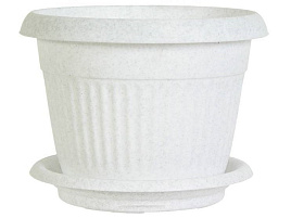 Кашпо цветочное 16л Ливия М3026 мрамор с поддоном