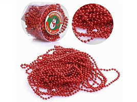 Бусы новогодние S0973-4 красные 10м в банке