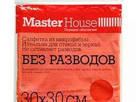 Салфетка Микрофибра 30*30см MasterHouse без разводов для стекол и зеркал