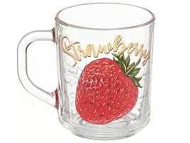 Кружка стекло 200мл 07с1335 Полезная клубника