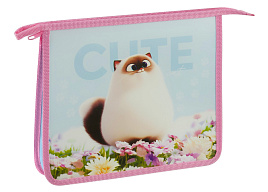 Папка для тетрадей А5 ArtSpace ПТ-73О0005 "Cute cat", пластик, на молнии
