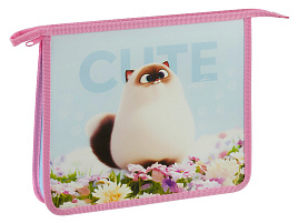 Папка для тетрадей А5 ArtSpace ПТ-73О0005 "Cute cat", пластик, на молнии