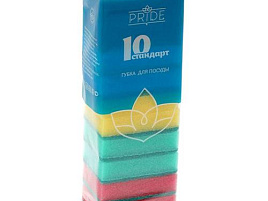 Губка для посуды ГХ001 Бытовая-с чист.слоем 10шт Стандарт