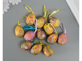 Сувенир Пасхальный Яйцо Петушок с цыплятами 4559963 подвеска