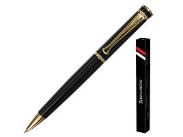 Ручка BRAUBERG 141416 шариковая "Perfect Black", корпус черный, узел 1 мм, линия письма 0,7 мм, синяя